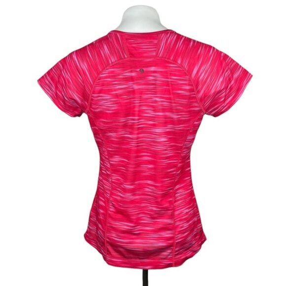 MOUNTAIN HARDWEAR Short Sleeve Active Top Sz Medium Space Dye Pink - Picture 4 of 5